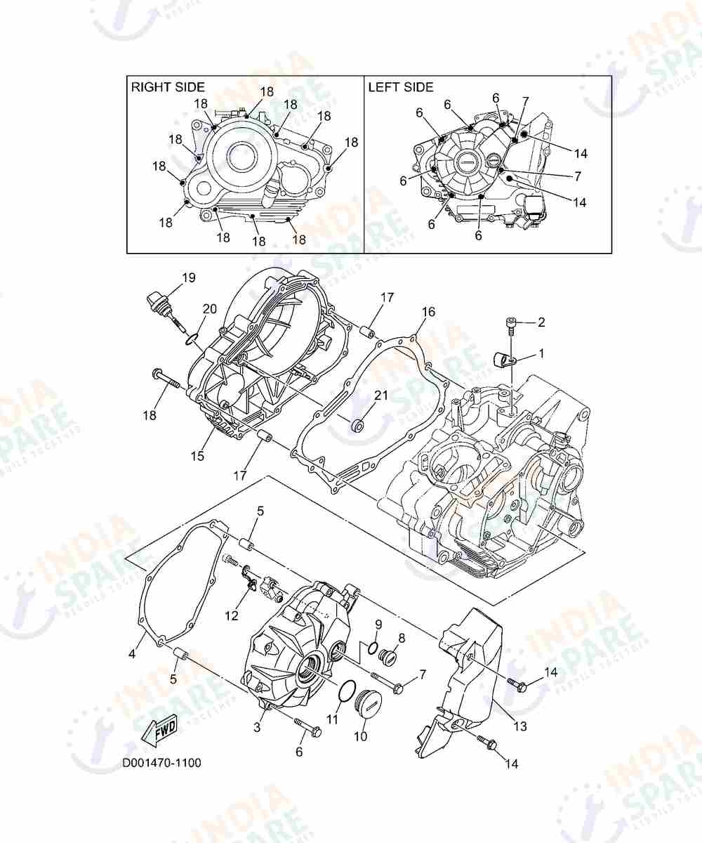 YAMAHA D001 FZ RAVE Series CRANKCASE COVER 1